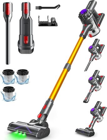 Пылесос проводной Con 800 мл, 60 кПа/680 Вт, 7 м, для твердих підлог (Purple Gold, V15-Gold)