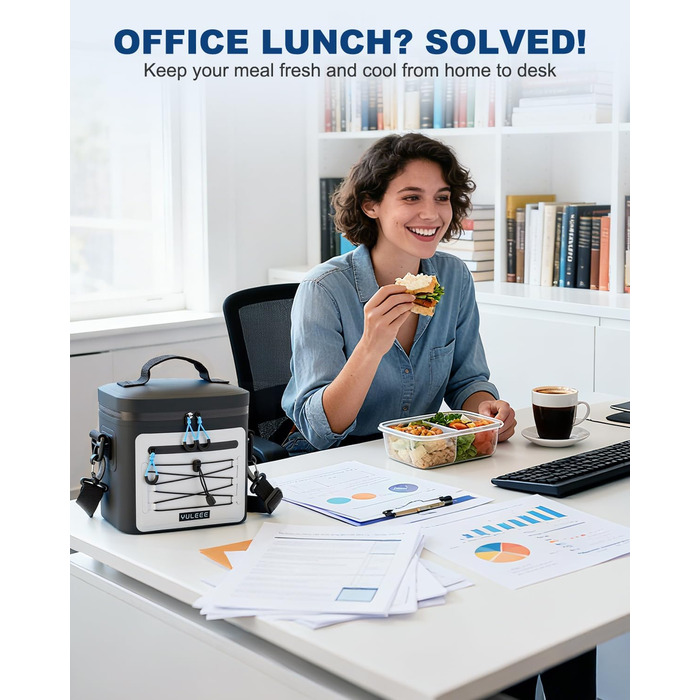 Чорна ізольована сумка-холодильник 24L для пікніків, пляжу, кемпінгу та транспортування продуктів