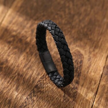 Браслет чоловічий шкіряний Bleng JEWELRY & CO, преміум-якість, коричневий, 21 см з магнітною застібкою