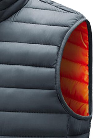 Чоловіча жилетка, утеплена, легка, тепла, для активного відпочинку, без рукавів, зимова, стегана, зі стійким коміром, слім-силует, чорний, XL