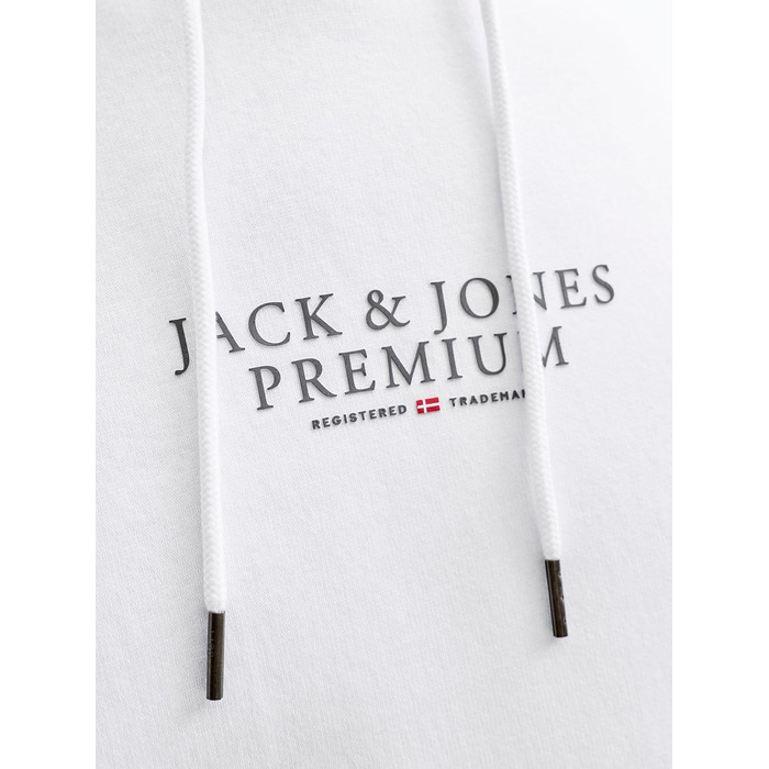 Чоловічий білий худі з капюшоном та логотипом JACK & JONES, розмір M