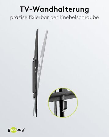 Настінний кронштейн для телевізора goobay Basic TILT XL (43–100 дюймів), нахил 10°, ультратонкий 45 мм, VESA 800x400, до 75 кг — 49743