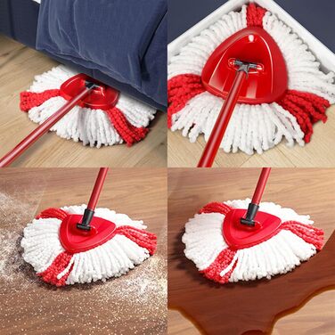 6-Piece Replacement Heads for Queta Spin Mop - Microfiber Mop Refill Head, 360° Spin Mop for Home Cleaning, Effective Cleaning of Heavy Dirt
