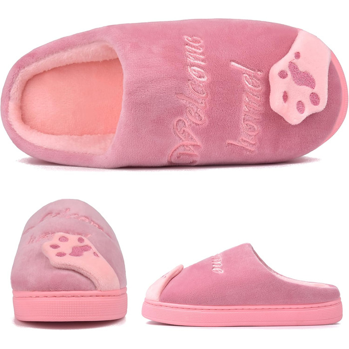 Тапочки додому JackShibo для жінок та чоловіків, зимові, плюшеві, теплі, з фетру, зручні (36/37 EU, червоні)