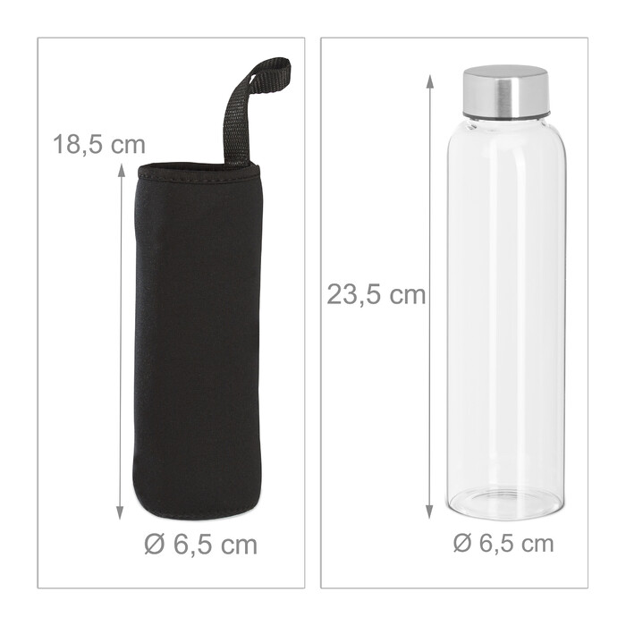 Relaxdays Set of 4 Drinking Bottles, 500 ml