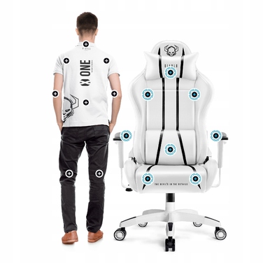 Ігрове крісло Diablo Chairs X-One 2.0, екошкіра, біле