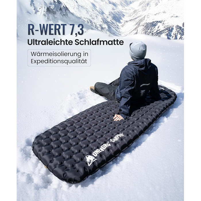 Каремат надувний OneTigris NOBLEJADE 10 см для кемпінгу, туризму, автомобіля (R-7.3) з помпою