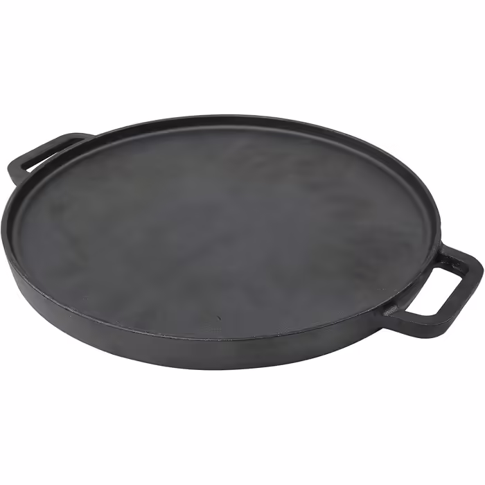 Spetebo Gusseisen Pizza and Crepes Pan - 30 cm - Cast Iron Pan, Serving Pan, for Stove, Grill, and Oven (30 cm Grill Plate)
