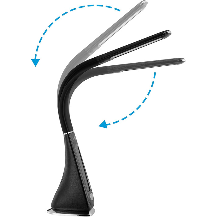 LED лампа Monzana з годинником, будильником, термометром та календарем, регульована яскравість, настільна лампа для дому та офісу (білий/чорний)