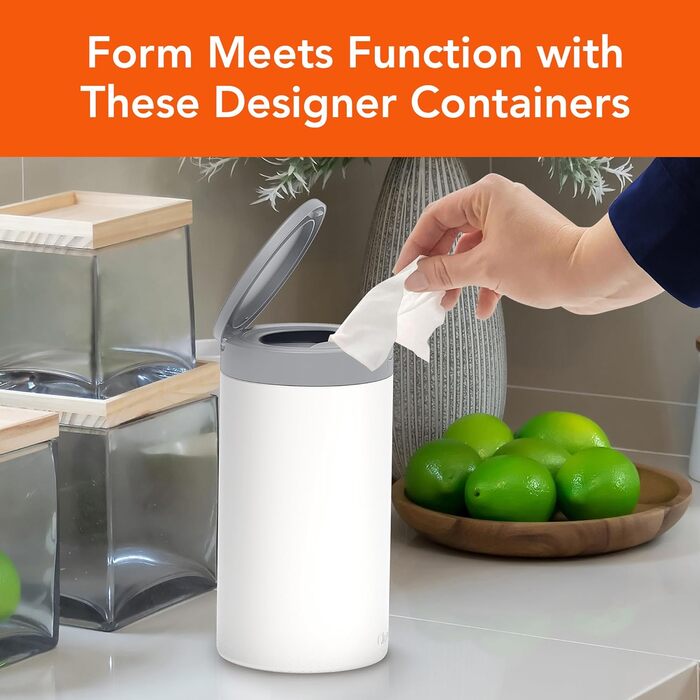 Spectrum Diversified Decorative Wipes Dispenser - Refillable Wet Wipe Holder for Household Cleaning, Stylish Cleaning Cloth Holder, Stainless Steel Plastic, White, 1 Count (Pack of 1)