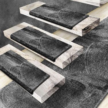 Casa Pura Non-Slip Stair Treads - 15 Piece Set | Soft, Plush Rugs for Indoor Stairs | Self-Adhesive, 65 x 23.5 x 1.3 cm