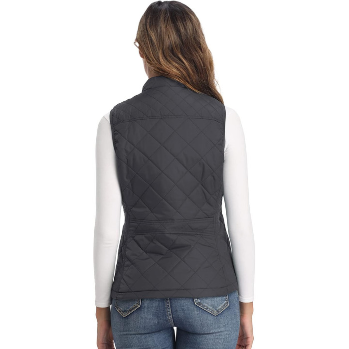 Жіноча легка куртка Longking з блискавкою, вологовідштовхуюча, для активного відпочинку (S, темно-сірий)