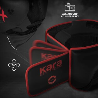 RDX Headgear for Kickboxing, Combat Sports, MMA Training - Maya Hide Sparring Head Protector for Boxing, Krav Maga, Muay Thai, Karate & Taekwondo - Red, Large