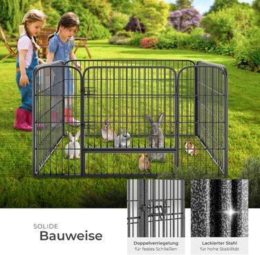 Тектейк вольєр для цуценят, 60 см, 8 грат, чорний - 402502