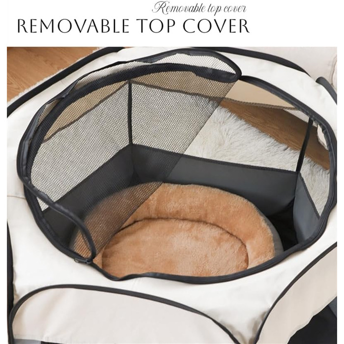 Переносний загін для собак, складаний вольєр для тварин, клітка для котів, вольєр для вагітних котів, зона для собак, розмножувальна клітка для собак, переносна клітка з сумкою (L, сірий)