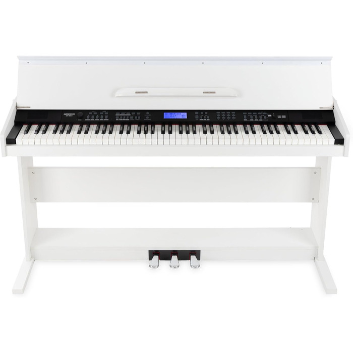 FunKey DP-88 II – цифрове піаніно з 88 клавішами, поліфонія 128, 360 звуків, 160 стилів, MP3-плеєр, функція навчання, запис та відтворення, 3 педалі, білий колір