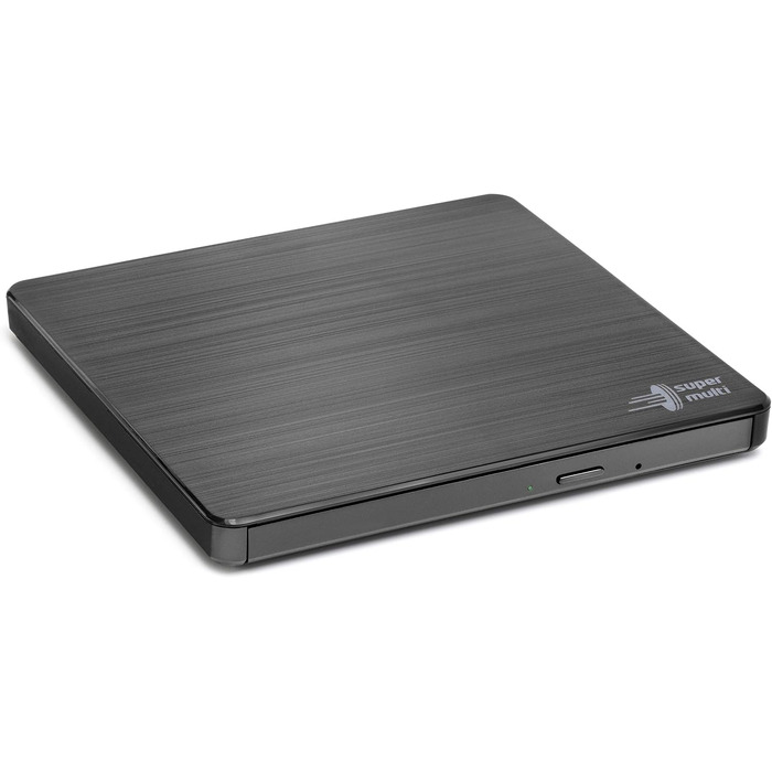 Зовнішній DVD-привід Hitachi-LG GP60, портативний Slim DVD-записувач та плеєр для ноутбука, USB 2.0, швидкість 8x, сумісність з Windows та Mac OS, чорний