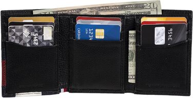 Чоловічий гаманець Tommy Hilfiger чорного кольору з вишитою емблемою та захистом RFID