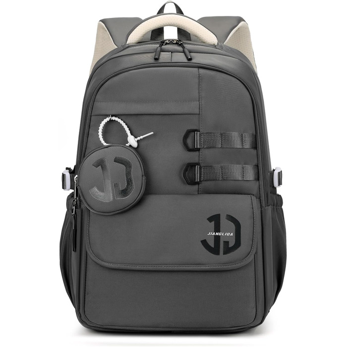 Водонепроникний шкільний рюкзак JANSBEN для підлітків (хлопчиків та дівчаток), з багатофункціональним дизайном для школи та подорожей, ідеальний для 5 класу (сірий)
