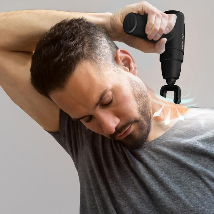 Масажер Homedics NOVO Mini - компактний електричний масажер для рук з 4 насадками та 6 рівнями інтенсивності, чорний