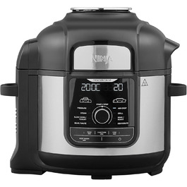 Ninja Foodi MAX Multi-Cooker, 7.5L, 9-in-1 Multi-Cooker, Pressure Cooker (Fast Cooking), Air Fryer (Hot Air Frying), Slow Cooker (Slow Cooking), Grilling and more, Brushed Steel & Black, OP500EU