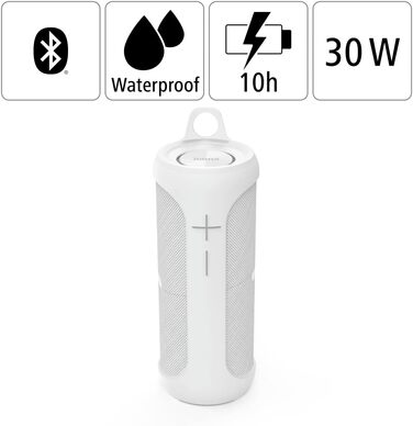Hama Twin 3.0: Набір 2 Bluetooth-колонок, водонепроникні 30W, білі. TWS, IP67, до 10 год роботи