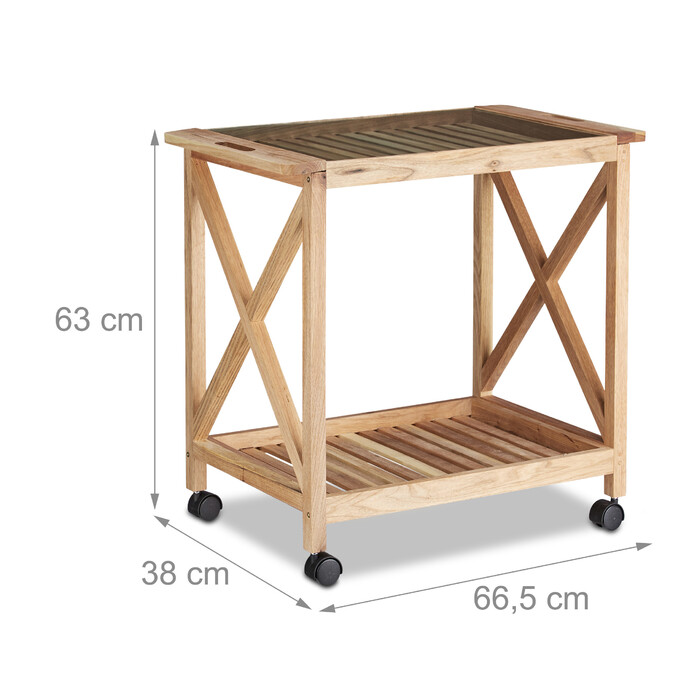 Relaxdays Kitchen Cart made of Walnut Wood