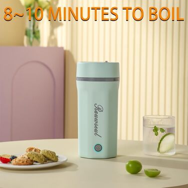 Електричний чайник Glas Elektrisch Wasserkocher 0,6L 500W з регулюванням температури 40-75°C, таймером, сенсорним керуванням, BPA-free, компактний, для дому, дачі, кемпінгу, підходить для чаю, кави, білий (Grün Max)