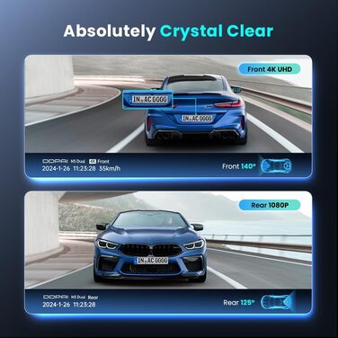 Відеореєстратор DDPAI N5 Dual 4K+1080P з двома камерами, GPS, WiFi, 32GB, нічне бачення, паркувальний режим