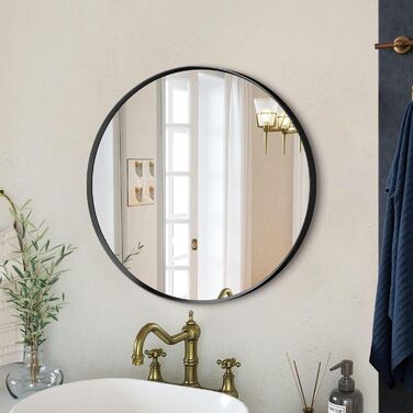 Дзеркало для ванної кімнати на стіну, титан, металевий каркас, з заокругленими кутами, прямокутне, 40,6 x 50,8 см