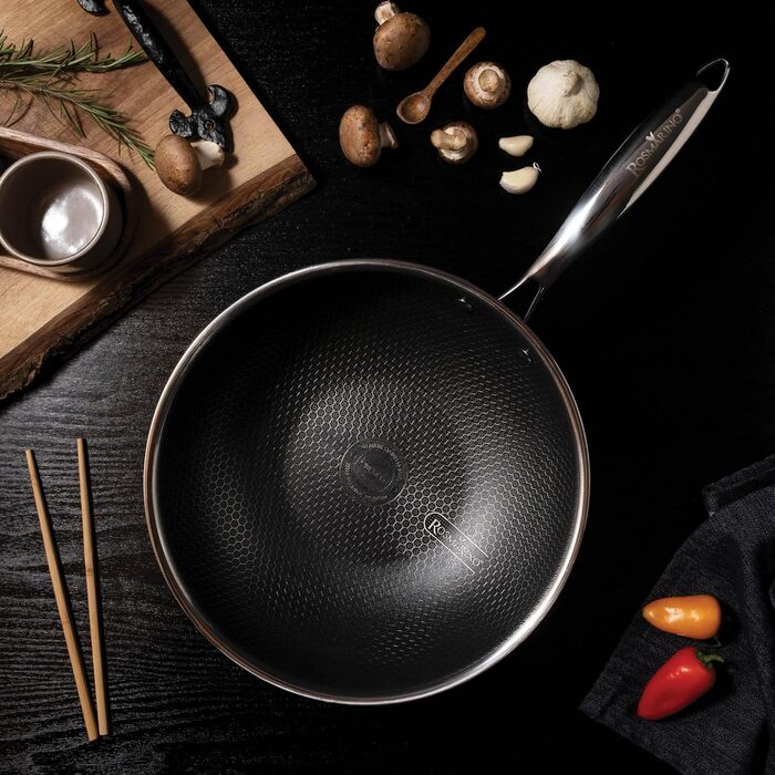 ROSMARINO HexaPro 3.0 28 cm Stainless Steel Pancake Pan - High-quality non-stick coating, oven-safe - Ideal for the versatile kitchen. Pancake pan, 28cm