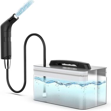 Portable Bidet Travel Bidet Sprayer, Electric Bidet, Portable Jet for Toilet, Bathroom and Outdoor Hiking, Muslim Shower Sprayer with 2.3 Liter Water Tank (Black, 2.3 Liter)