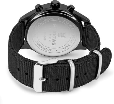 Чоловічий годинник PINDOWS з хронографом, кварцовий, аналоговий, водонепроникний, чорний корпус, коричневий ремінець, для бізнесу та відпочинку