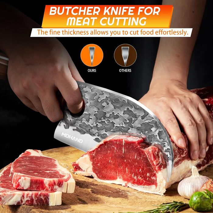 Набір ножів кухонних MDHAND 14 предметів з чохлом, сталь High Carbon, для кухні, кемпінгу, BBQ