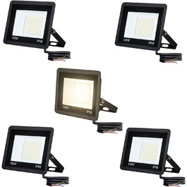 AufuN 5x100W LED Floodlights - Super Bright LED Floodlight Outdoor Spotlight IP65 Waterproof Aluminum Spotlight Light for Garden, Garage, Yard or Hotel (Warm White)