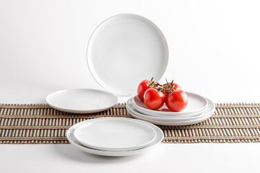KAHLA 1UG162A9001UC BBQ Grill Plate Set 8-piece | White plate set for 4 people made of porcelain