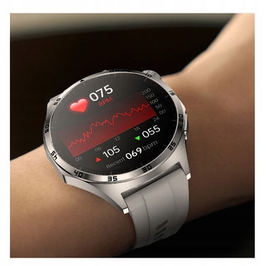 Смарт-годинник Bartomtime Kardiowatch Mtech3 з функціями ЕКГ та вимірювання глюкози, сріблястий