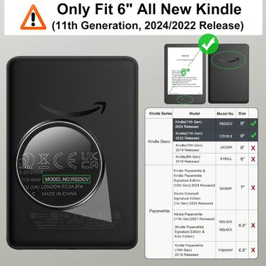 Чохол для Kindle 11 (2024/2022) MoKo, Оранжевий Denim, з авто-вимиканням, Smart Cover для Kindle 11-го покоління