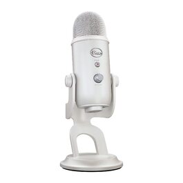 Мікрофон Logitech G Blue Yeti USB для стрімінгу, подкастів та запису (білий). Преміум-якість, Blue VO!CE, сумісний з PC та комп'ютером.