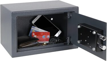 Шафа-сейф HMF 49200-11 з ключем, меблевий сейф | 31 x 20 x 20 см | Антрацит