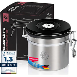 Контейнер для кави та чаю Vakuum з герметичним кришкою, 1900 мл / 900 мл