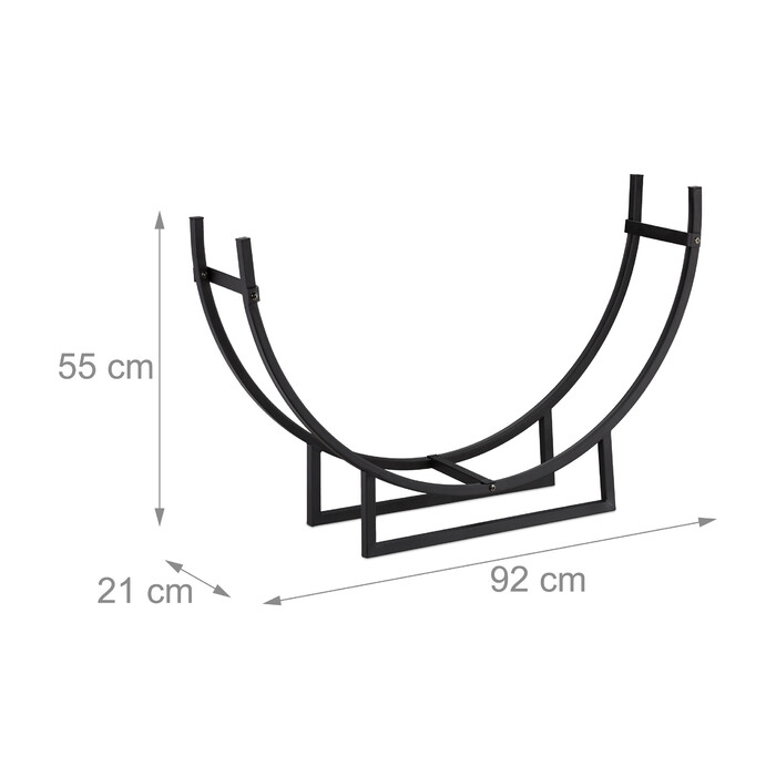 Relaxdays Log Rack, Half-Round