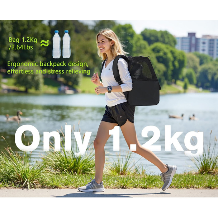 Рюкзак для кота Pecute з сіткою, дихаючий та легкий, для собак та котів до 6 кг (Чорний, Класичний)