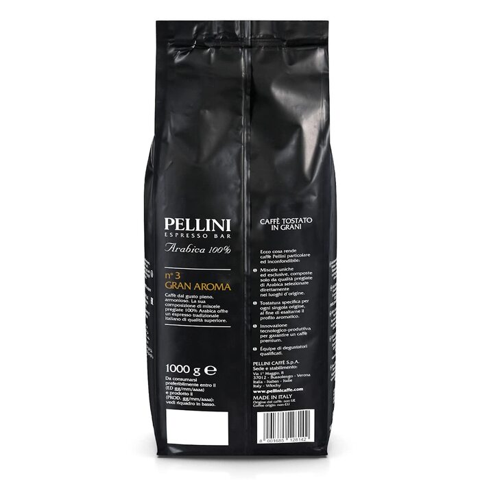 Кава в зернах Pellini N.9 Gran Aroma для еспресо, 1 кг (набір 2 шт)