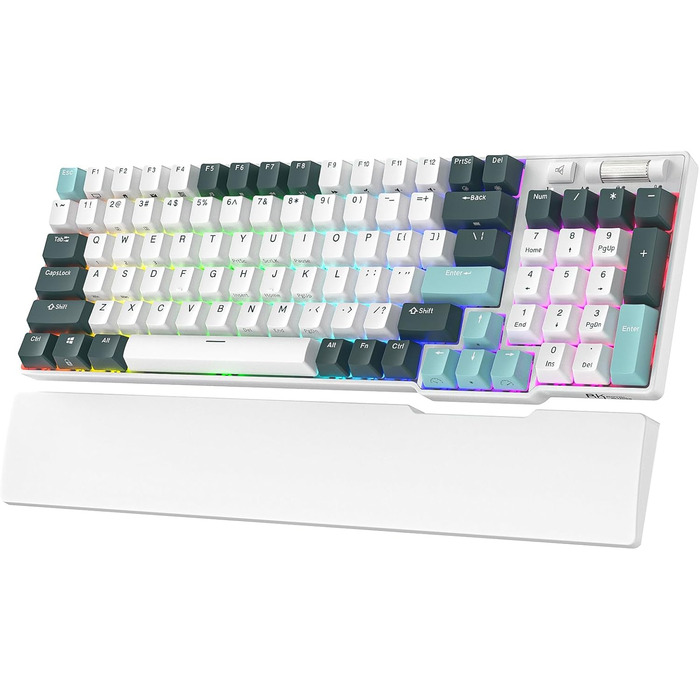 Механічна клавіатура RK ROYAL KLUDGE RK96 RGB Limited Ed з RGB підсвічуванням, 96 клавіш, 90% layout, Bluetooth 5.0/2.4G/USB-C, Hot-Swap, QWERTY (Camp Grün)