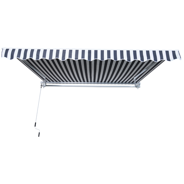 Markiza Outsunny з шарнірною консоллю та ручною кришкою 3,5x2,5м сіра та біла, сонцезахист з алюмінію та поліестеру для тераси та балкону