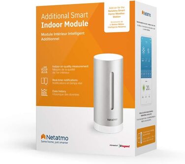 Netatmo Additional Smart Indoor Module for Weather Station, Silver - Netatmo, NIM01-WW No additional batteries
