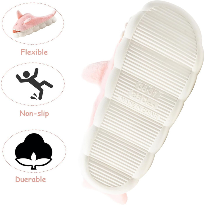 Тапочки жіночі та чоловічі зимові з плюшем, теплі, зручні, неслизькі, рожеві, 37/38 EU