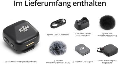 Мікрофон DJI Mic Mini Sender (Чорний Infinity), бездротовий, для телефону/камери, iPhone, Android, Vlog, YouTube