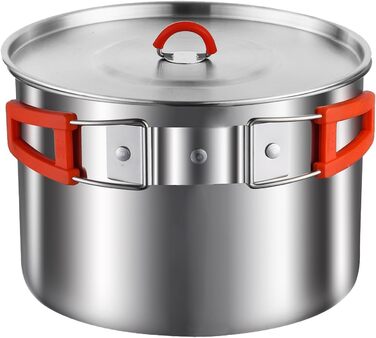 Набір кухонного посуду для кемпінгу з нержавіючої сталі 304, для 2-4 особи, похідний посуд для кемпінгу, пікніків та відпочинку на природі